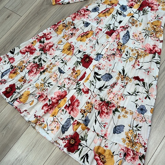 Philosophy Button Down Floral Long Sleeve Dress - Picture 3 of 11